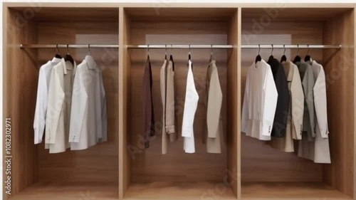 Walk in closet with clothes