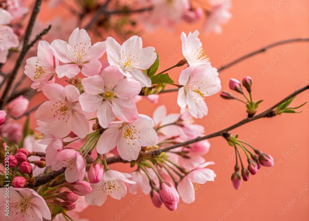 Elegant Pink Floral Bouquet on Coral Background for Stunning Floral Designs and Decor Elegant Pink Floral Bouquet on Coral Background for Stunning Floral Designs and Decor
