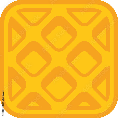 Simple vector illustration of a square waffle, ideal for representing the traditional belgian food