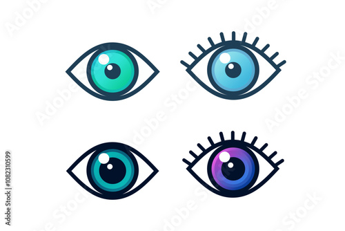 eye icon eye symbol eye logo colorful vector
