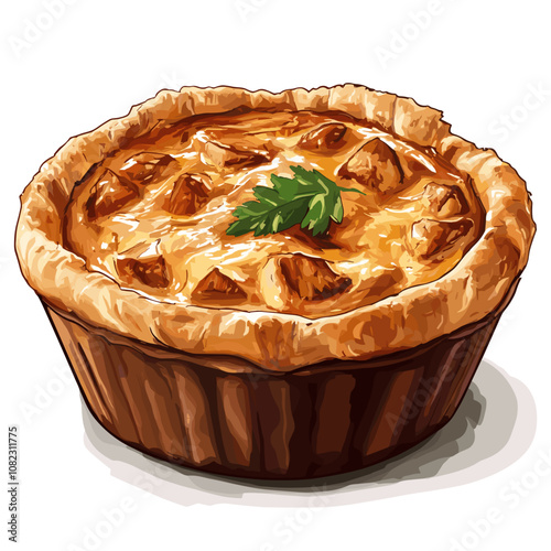 Empadão – Brazilian Chicken Pot Pie Illustration