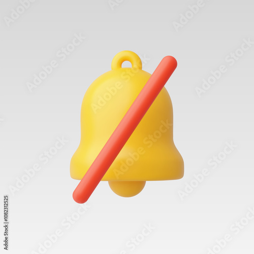3d Realistic Disable notification vector illustration