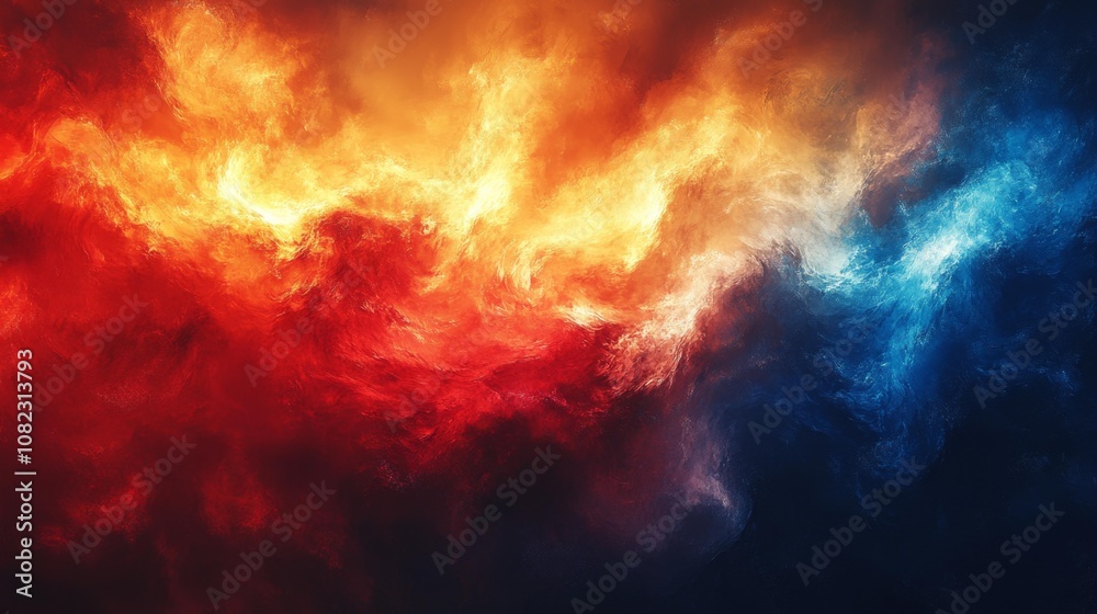 Abstract Fire and Ice Color Explosion. Generative AI Abstract Fire and Ice Color Explosion. Generative AI