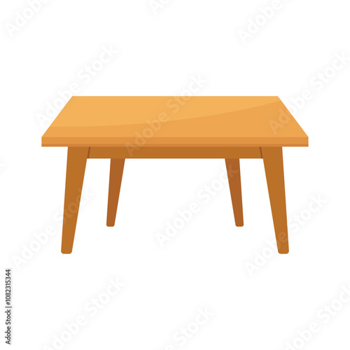 Table furniture icon in flat style. Wooden table vector illustration on isolated background. Dinner desk sign business concept.