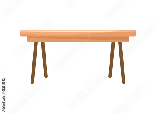 Table furniture icon in flat style. Wooden table vector illustration on isolated background. Dinner desk sign business concept.