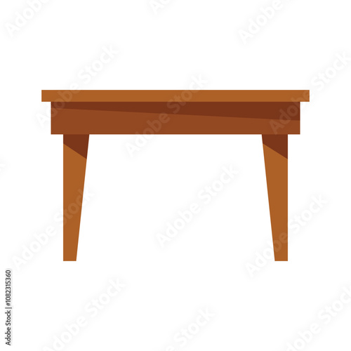 Table furniture icon in flat style. Wooden table vector illustration on isolated background. Dinner desk sign business concept.