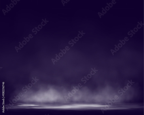 Smoke on dark atmospheric background with low fog drifting across ground soft gradients .