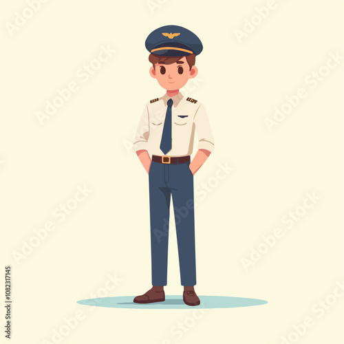 pilot character vector illustration