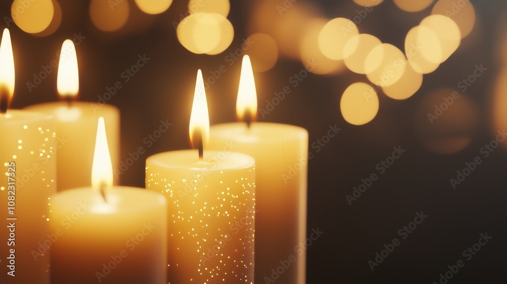 Creating a serene atmosphere with illuminated candles cozy home decorative elements intimate setting close-up relaxation and peace Creating a serene atmosphere with illuminated candles cozy home decorative elements intimate setting close-up relaxation and peace