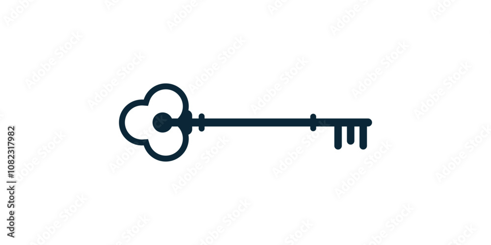 Simple key logo icon design vector