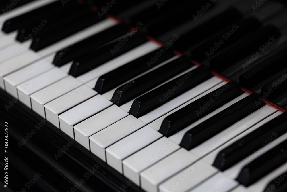 Closeup of black and white piano keyboard Closeup of black and white piano keyboard