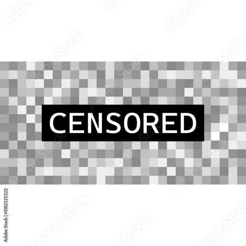 Censor Blur Checkered, Pixel Censoring Background. Vector Set Icons