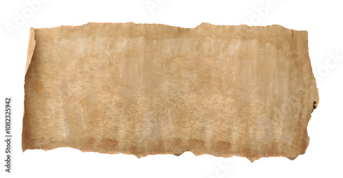 Scroll of old parchment paper isolated on white