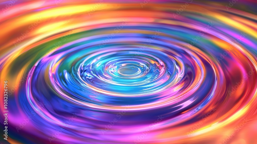Vibrant Abstract Circular Patterns in Water with Multicolored Swirls and Light Reflections Capturing a Sense of Motion and Fluidity in a Kaleidoscopic Design Vibrant Abstract Circular Patterns in Water with Multicolored Swirls and Light Reflections Capturing a Sense of Motion and Fluidity in a Kaleidoscopic Design