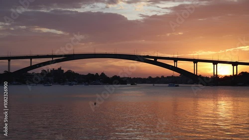 Beautiful sunset view of Gladesville Bridge, Sydney, Australia. photo