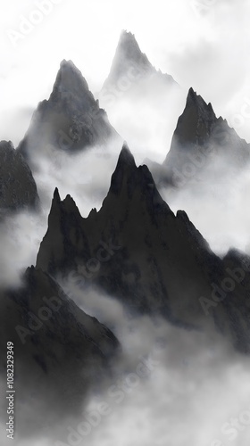 Misty Mountain Peaks: Atmospheric Landscape