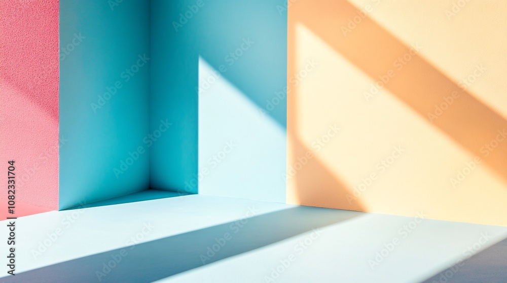Colorful Walls with Shadows and Light Play