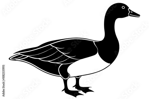 realistic goose animal  silhouette vector