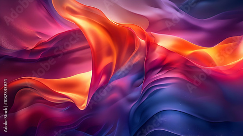 Abstract Background with Purple, Red, and Orange Swirls