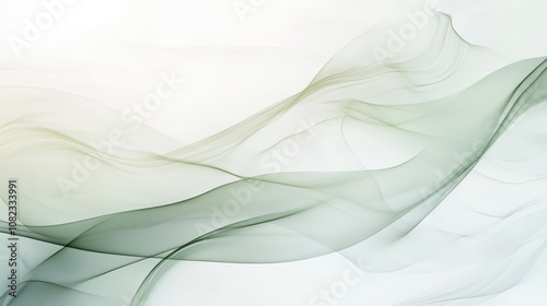 Interwoven Organic Lines with Translucent Layers in Soft Sage Green and Cream: A High-Resolution Digital Background for Wellness and Sustainable Businesses.