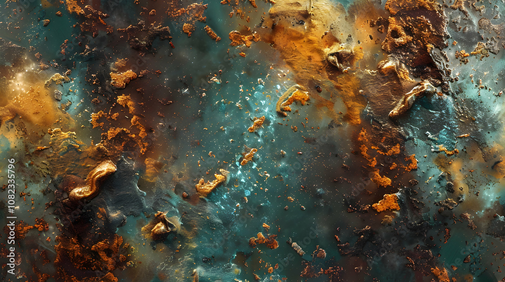 Abstract Background with Gold and Teal Paint Swirls Abstract Background with Gold and Teal Paint Swirls