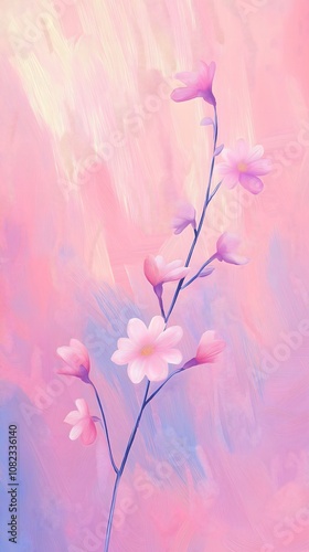 Wallpaper Mural Pink Magnolia Blossoms on Painterly Background Torontodigital.ca