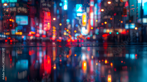 Abstract City Lights Background - Bokeh Night Scene