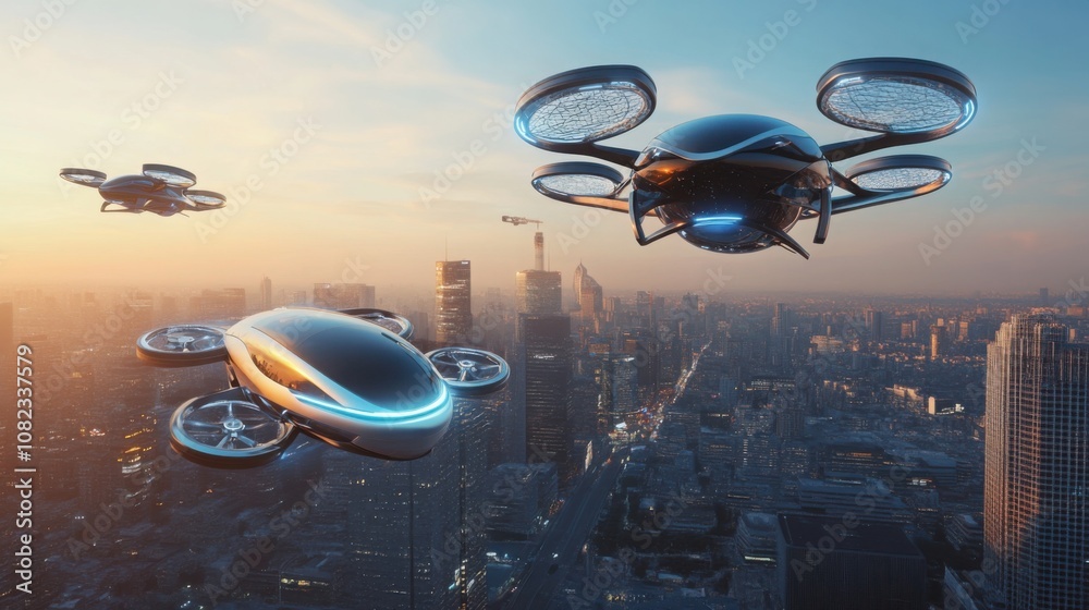 cityscape with flying cars and drones, futuristic transport solutions, a world of mobility innovation cityscape with flying cars and drones, futuristic transport solutions, a world of mobility innovation
