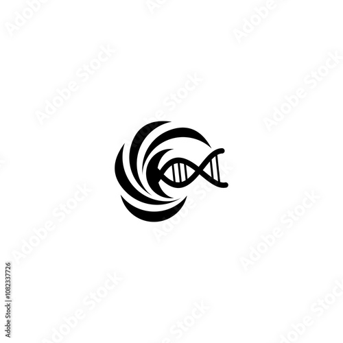 DNA flat vector icon silhouettes illustration
