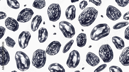Chia Seeds Isolated Seamless Vector Pattern Handdrawn Illustration