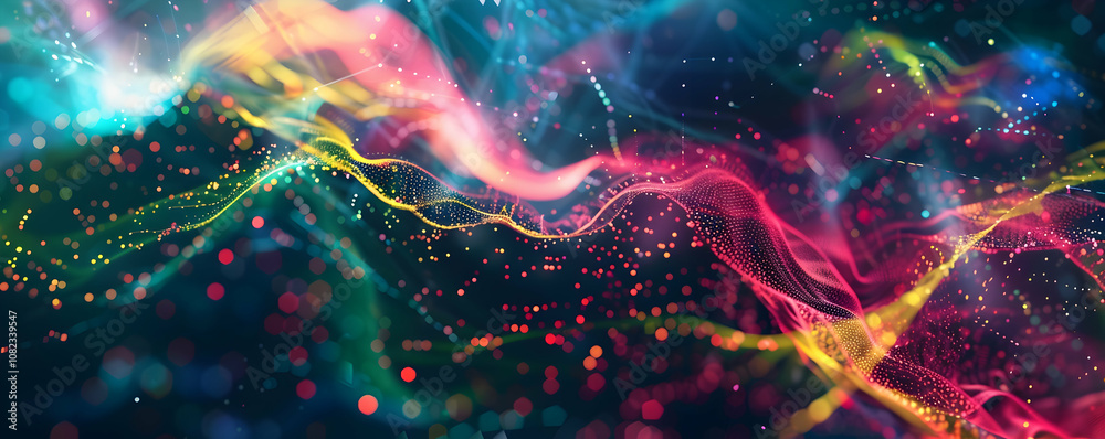 Abstract Background with Colorful Lights and Lines