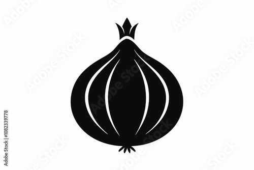 onion icon black flat silhouette vector illustration