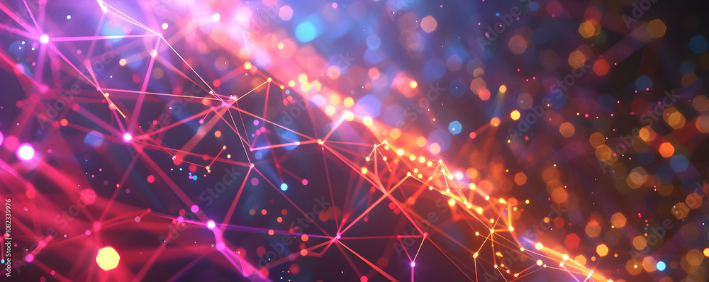 Abstract Background with Red, Orange and Blue Lights