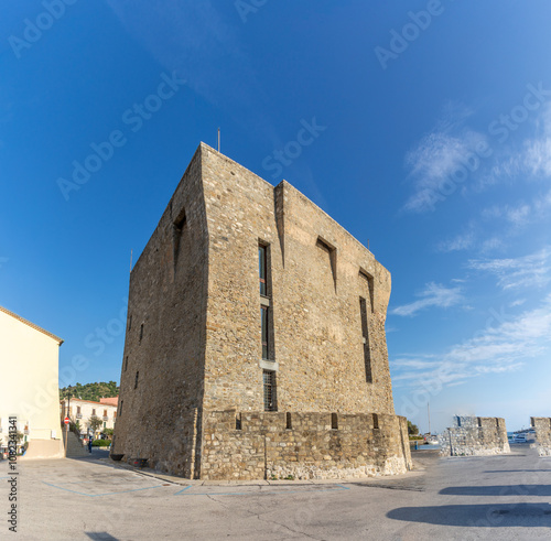 old historic tower in Port of Acciaroli, Cilento National Park. Salerno. Southern Italy photo