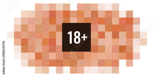Quadro su tela Adult content censored sign with pixel blur mosaic