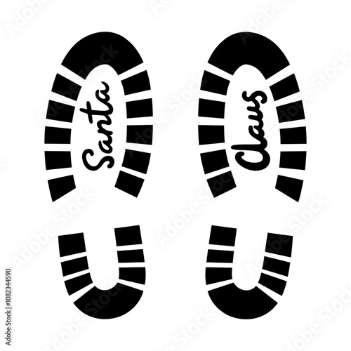 Santa's Foot prints silhouette vector illustration