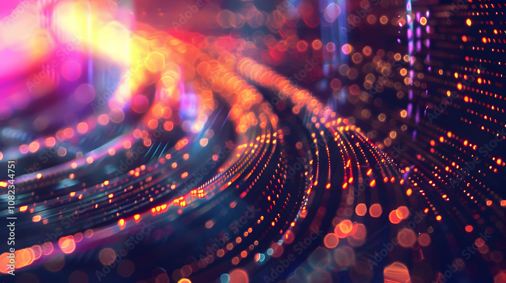 Fototapeta premium Abstract Background with Red, Orange, and Blue Bokeh
