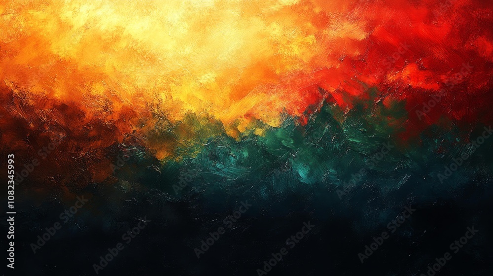 Fototapeta premium Abstract Sunset Painting with Warm and Cool Tones. Generative AI