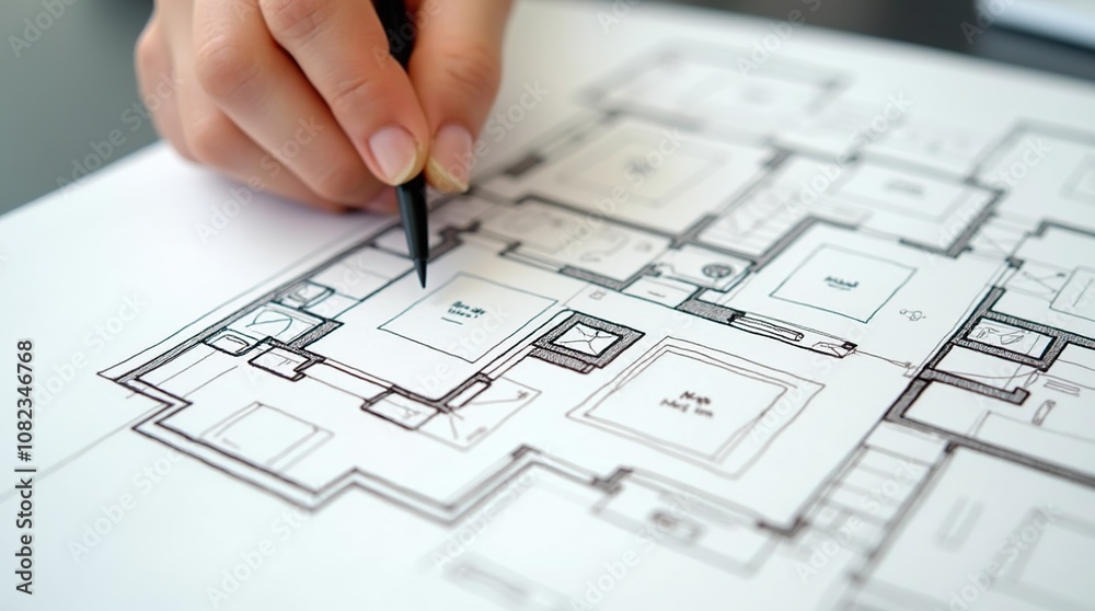 Architect Drawing Floor Plan with Precision and Creativity Architect Drawing Floor Plan with Precision and Creativity