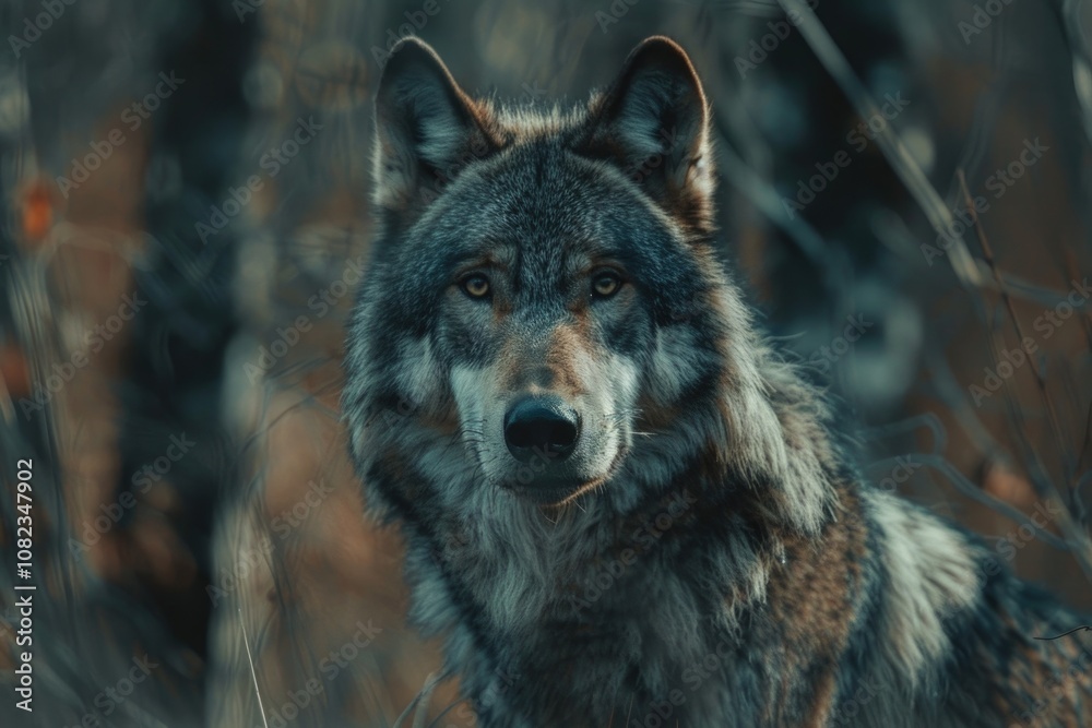 Forest Wolf. A Majestic Grey Wolf in the Wild, Nature's Fearless Predator Forest Wolf. A Majestic Grey Wolf in the Wild, Nature's Fearless Predator