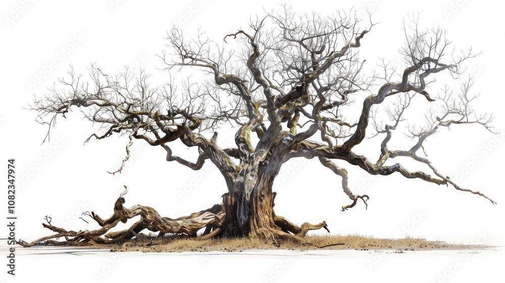 Fototapeta premium Tree with roots on a white background
