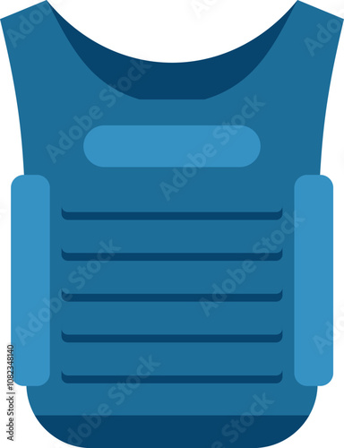 Blue bulletproof vest is protecting the wearer from gunshots