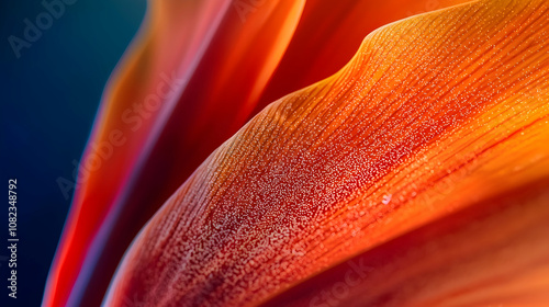 Orange Petal with Dew Drops Macro Photography