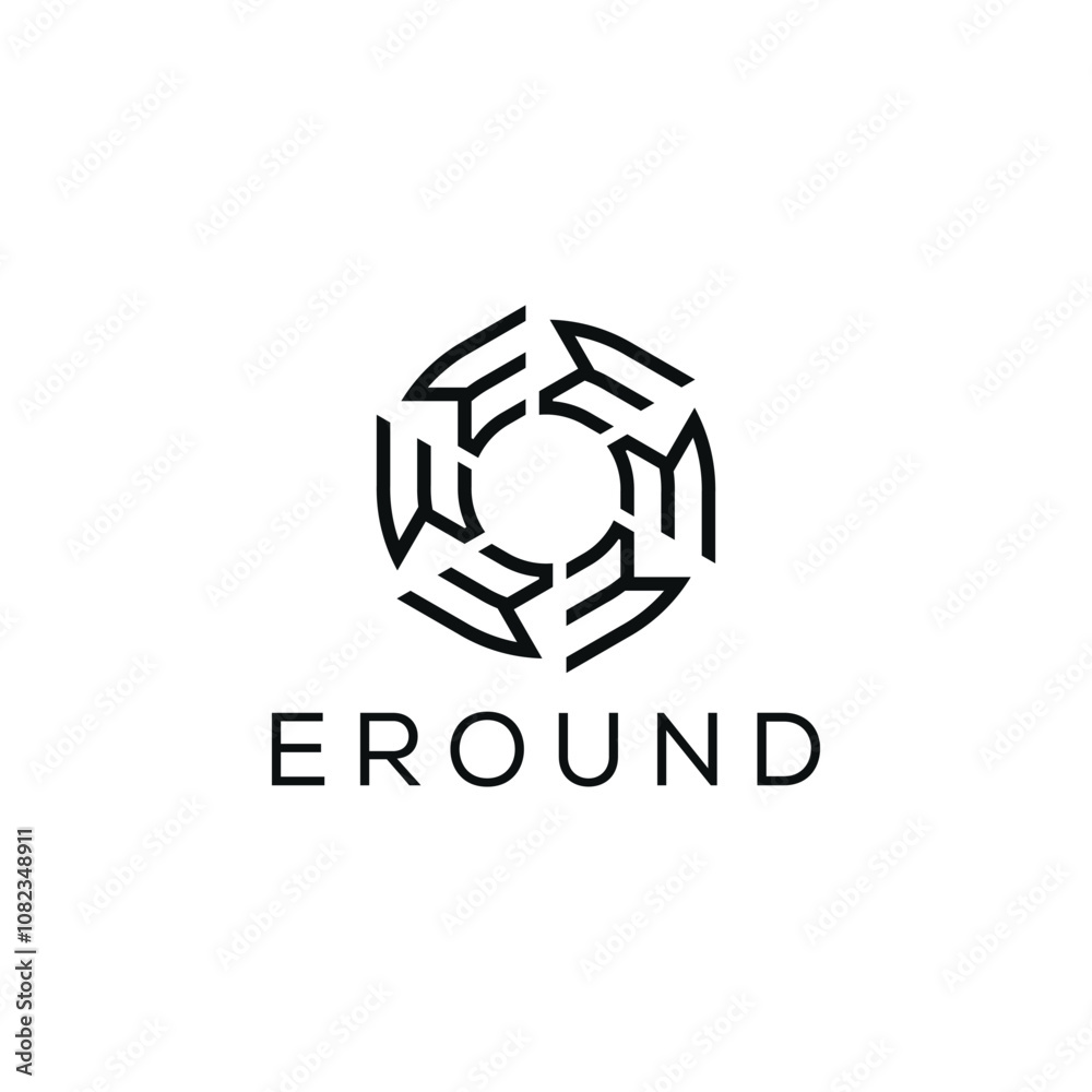Obraz premium abstract letter E round circle logo design