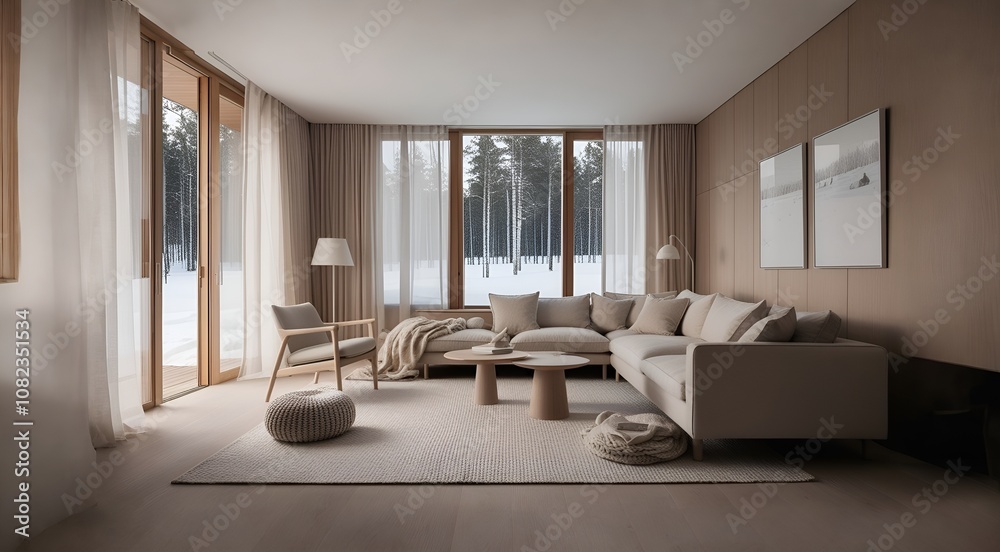 Bright modern living room with cozy neutral tones, soft textures, and stylish decor, offering a serene and inviting atmosphere. Bright modern living room with cozy neutral tones, soft textures, and s Bright modern living room with cozy neutral tones, soft textures, and stylish decor, offering a serene and inviting atmosphere. Bright modern living room with cozy neutral tones, soft textures, and s