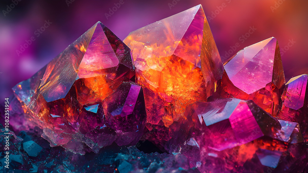 Purple and Orange Crystal Macro - Illustration Purple and Orange Crystal Macro - Illustration