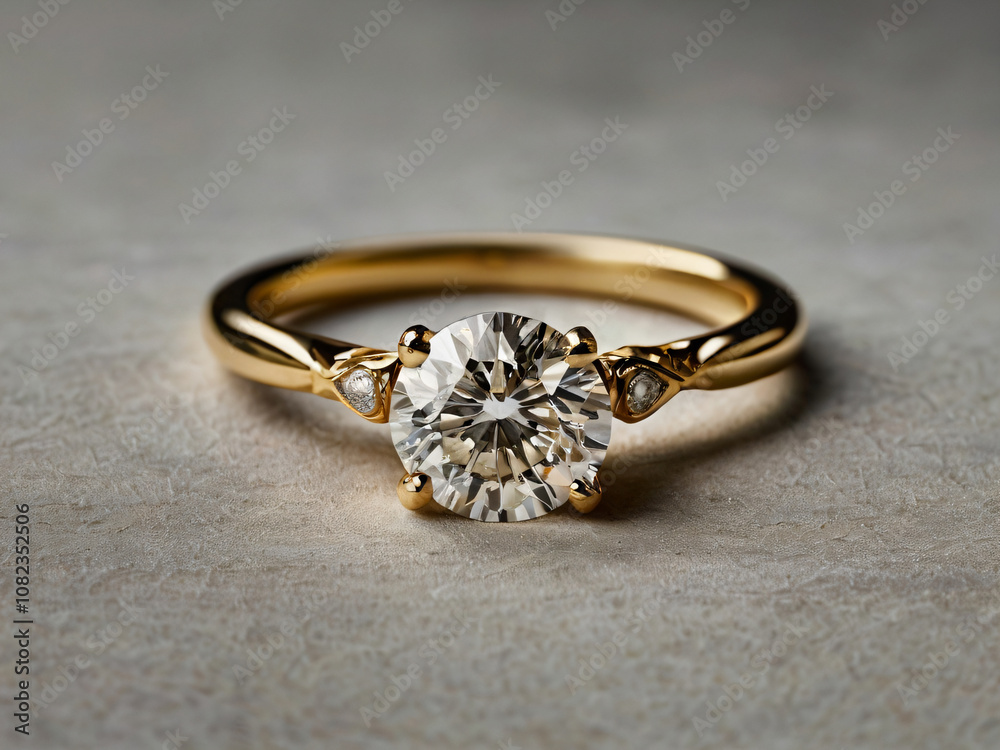 Elegant wedding ring featuring a brilliant diamond. Elegant wedding ring featuring a brilliant diamond.