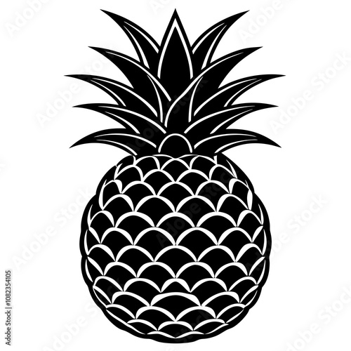 Pineapple Vector on White Background