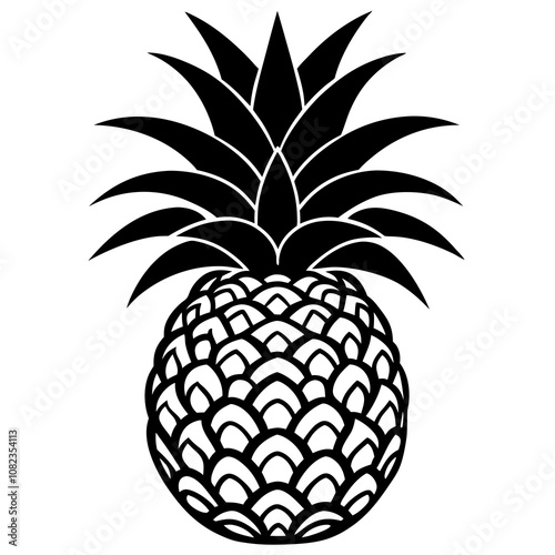 Pineapple Vector on White Background