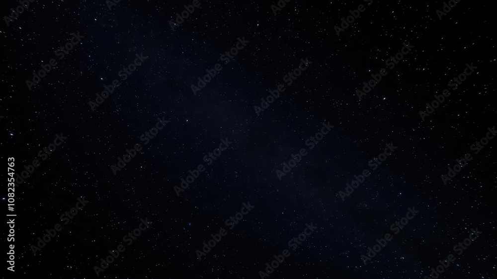Fototapeta premium Night sky with thousands of twinkling stars shining on a deep black background, peaceful